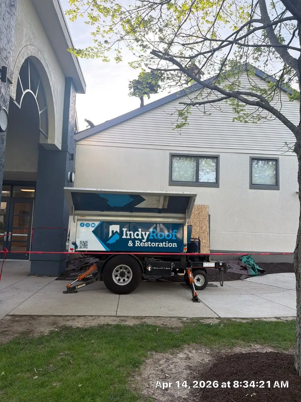 Tarping and dry-in on a New Whiteland commercial roof